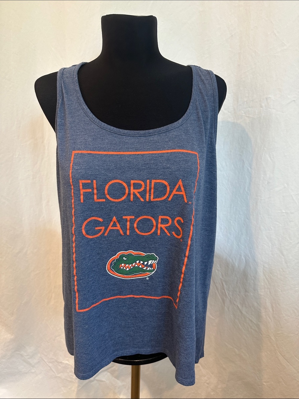 Florida Gators Sleeveless Racerback Tank Top - Navy with Orange & Green Logo